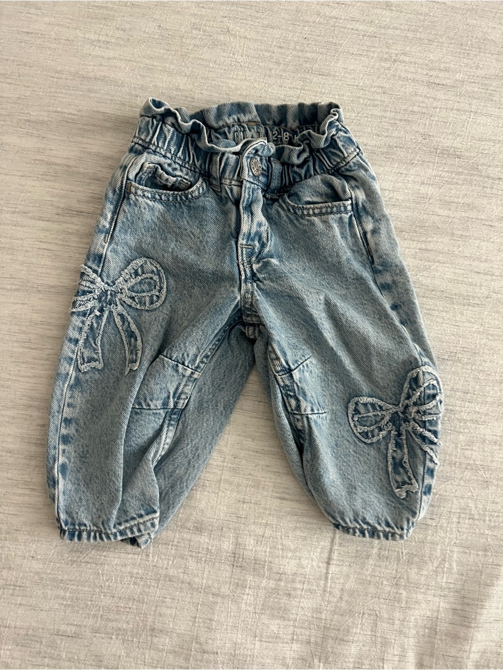 Gap Toddler Girls' Light Blue Denim Bow Horseshoe Jeans